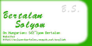 bertalan solyom business card